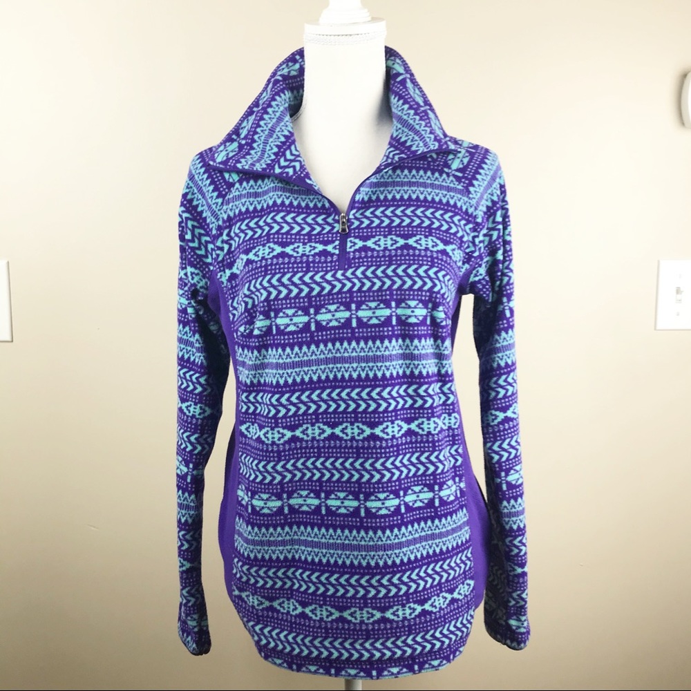 Columbia Purple/Blue Fleece Pullover. Size M. #0071